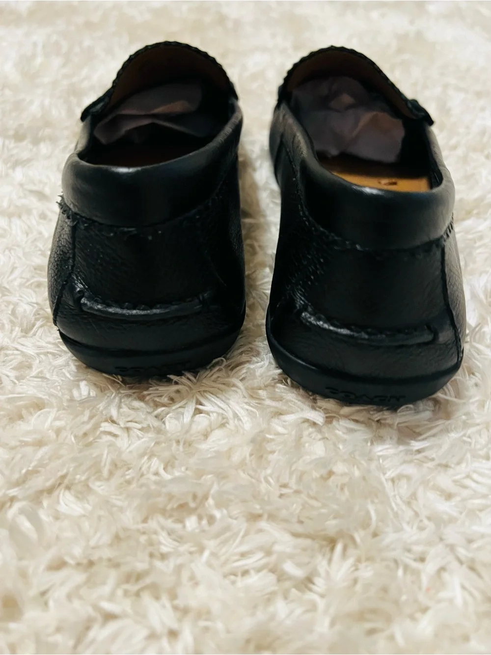 COACH Odette Black Pebbled Leather Loafers